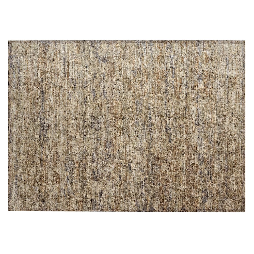 Machine Washable Indoor/Outdoor Chantille ACN2324 Brown 1'8" x 2'6" Rug. Picture 1