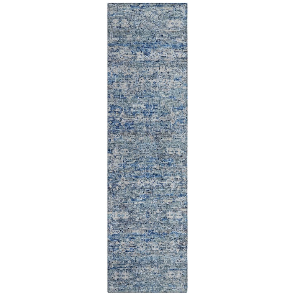 Machine Washable Indoor/Outdoor Chantille ACN2324 Blue 2'3" x 7'6" Runner Rug. Picture 1