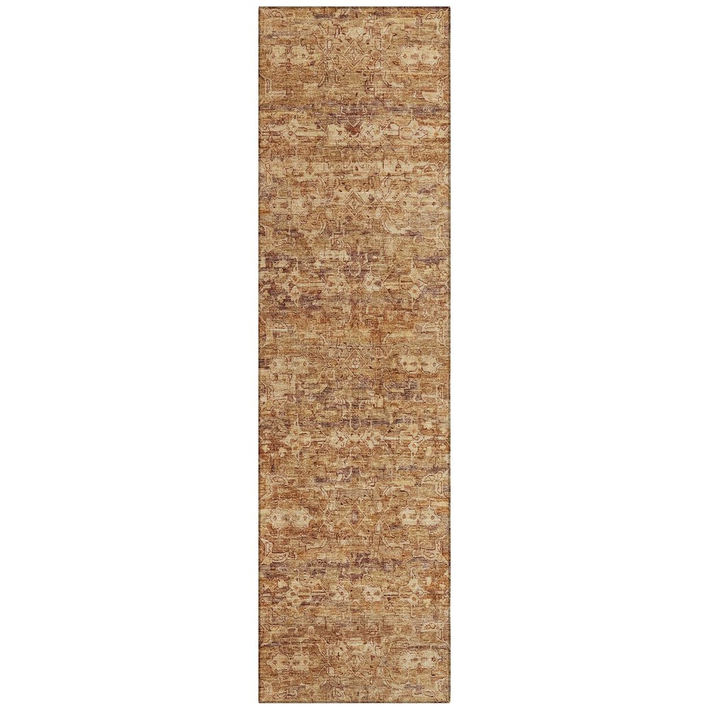 Machine Washable Indoor/Outdoor Chantille ACN2324 Orange 2'3" x 7'6" Runner Rug. Picture 1