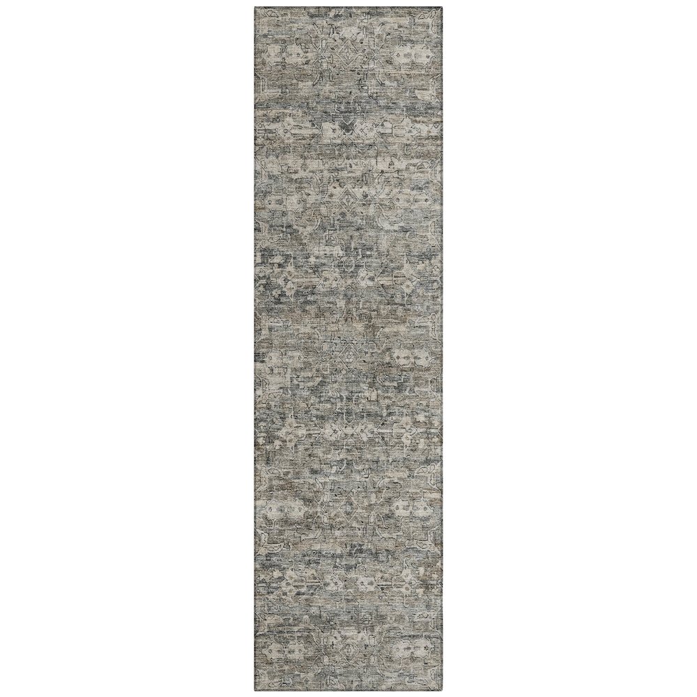 Machine Washable Indoor/Outdoor Chantille ACN2324 Gray 2'3" x 7'6" Runner Rug. Picture 1