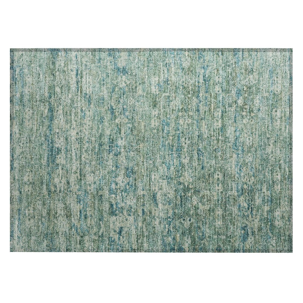 Machine Washable Indoor/Outdoor Chantille ACN2324 Teal 1'8" x 2'6" Rug. Picture 1