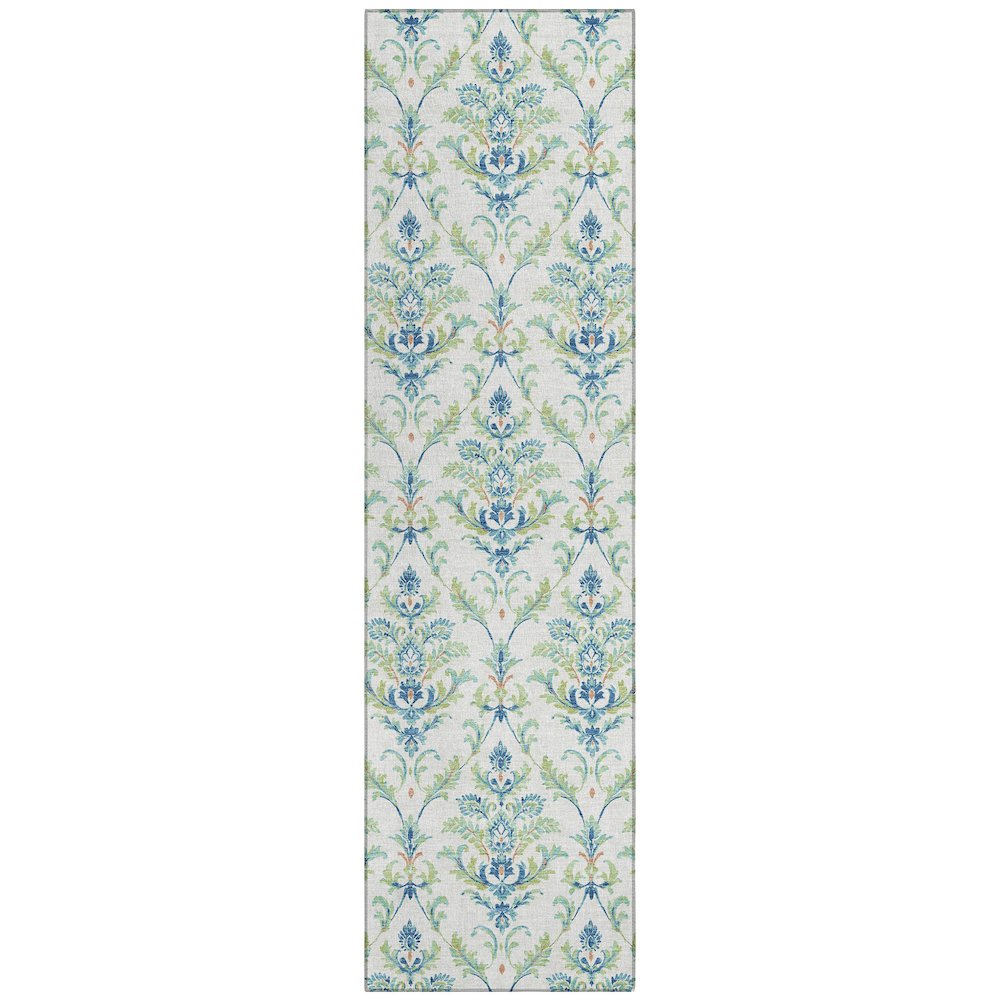 Machine Washable Indoor/Outdoor Chantille ACN2325 Green 2'3" x 7'6" Runner Rug. Picture 1