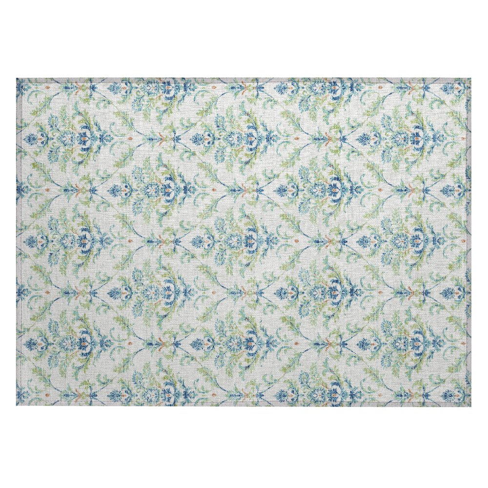 Machine Washable Indoor/Outdoor Chantille ACN2325 Green 1'8" x 2'6" Rug. Picture 1