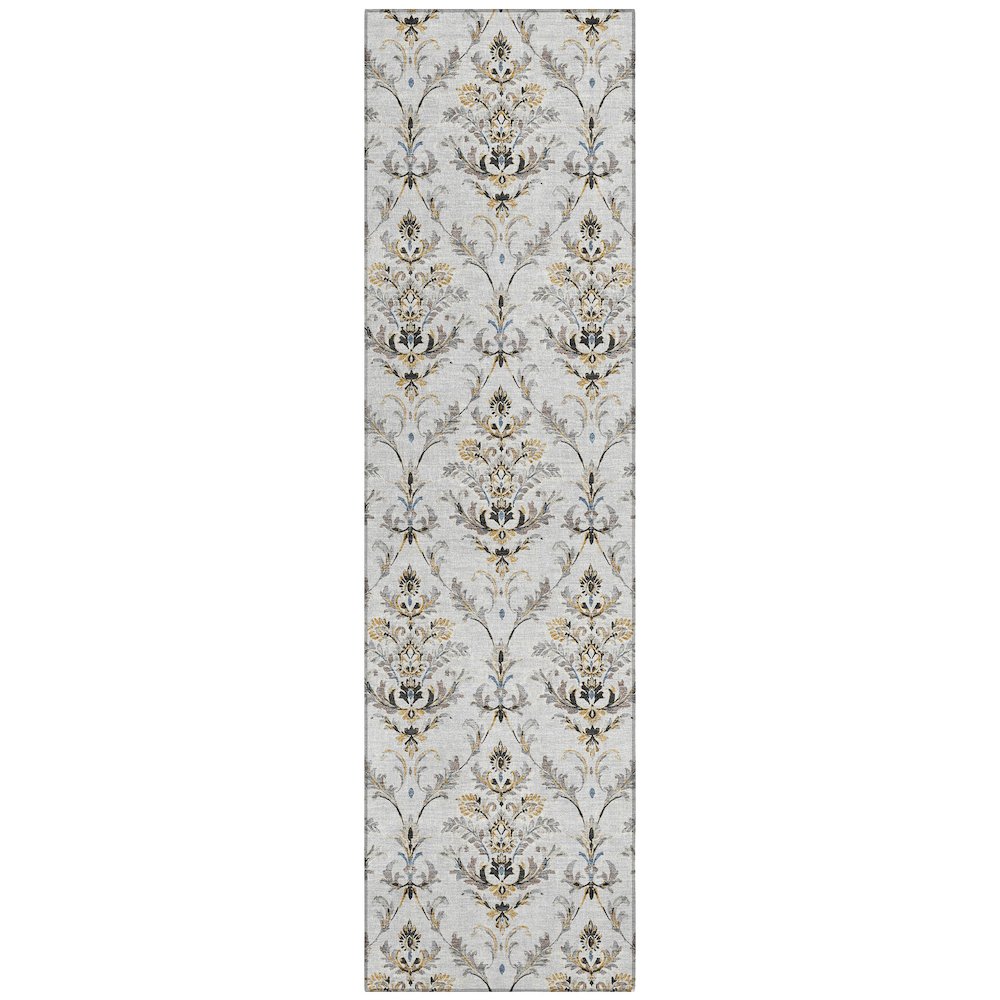 Machine Washable Indoor/Outdoor Chantille ACN2325 Gray 2'3" x 7'6" Runner Rug. Picture 1