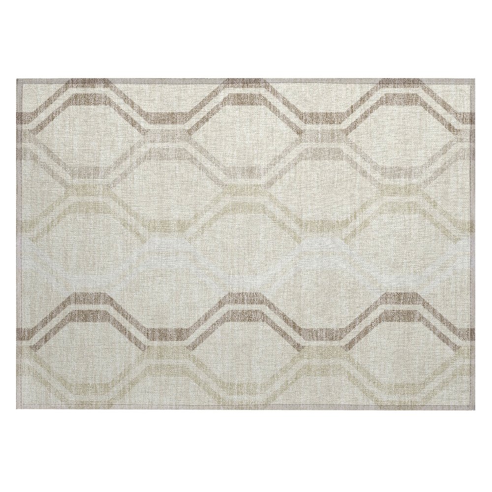 Machine Washable Indoor/Outdoor Chantille ACN2326 Brown 1'8" x 2'6" Rug. Picture 1