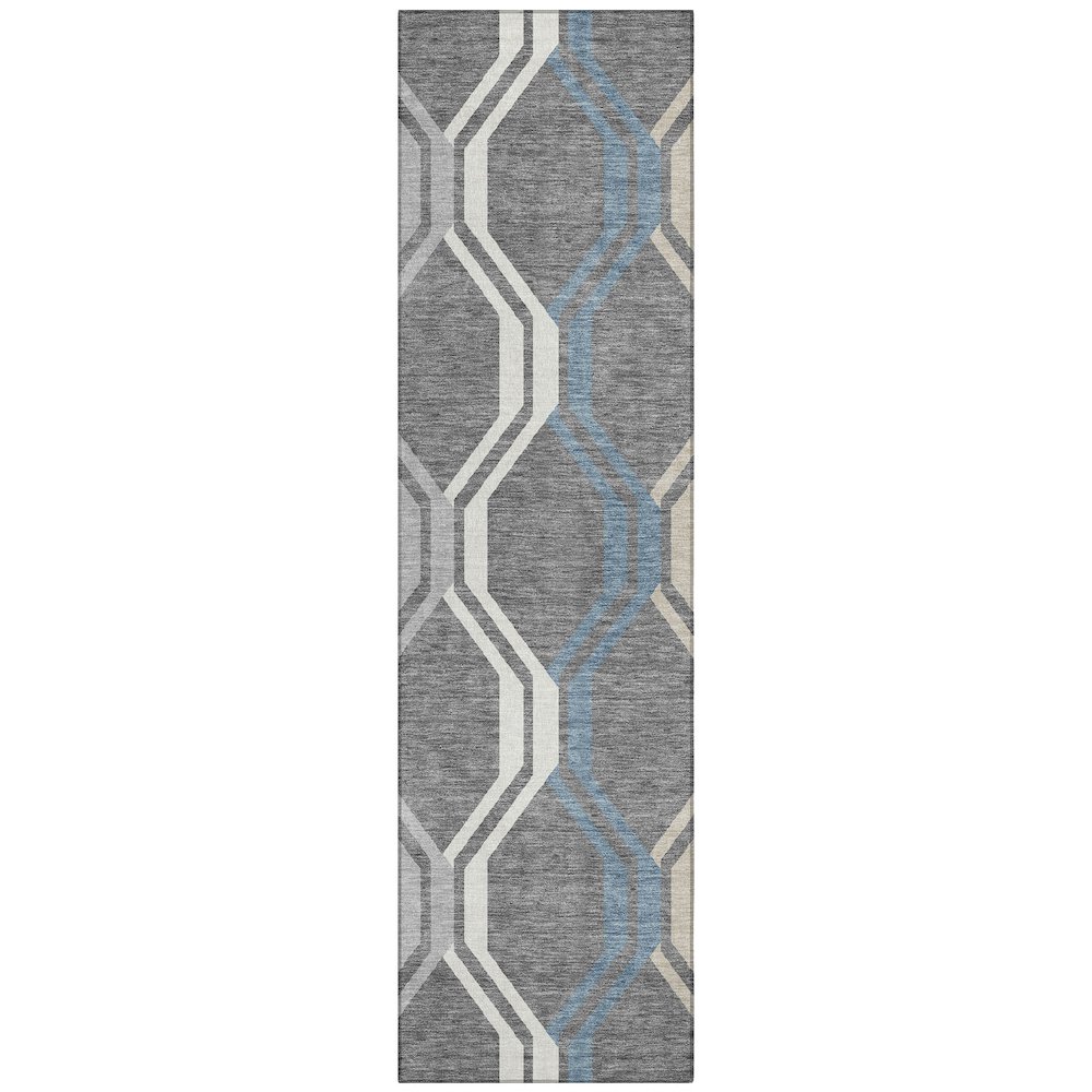 Machine Washable Indoor/Outdoor Chantille ACN2326 Gray 2'3" x 7'6" Runner Rug. Picture 1