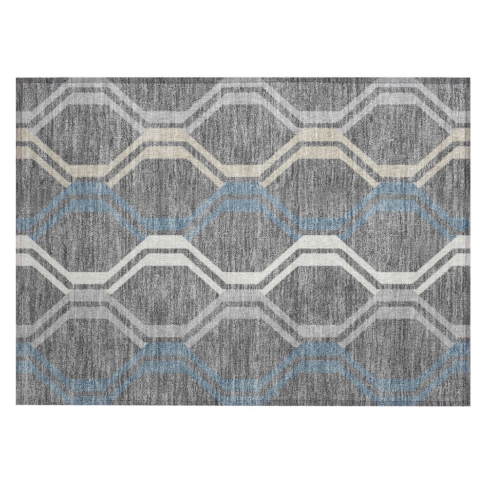 Machine Washable Indoor/Outdoor Chantille ACN2326 Gray 1'8" x 2'6" Rug. Picture 1