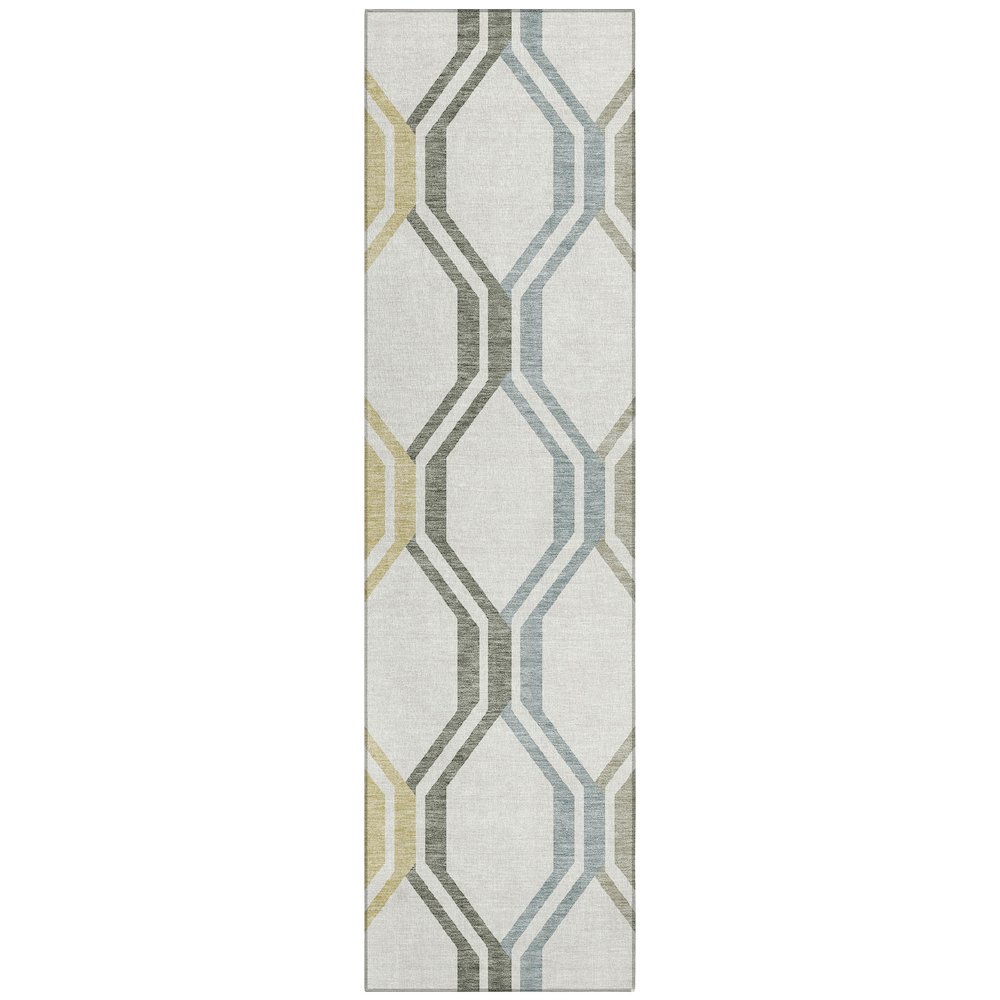 Machine Washable Indoor/Outdoor Chantille ACN2326 Ivory 2'3" x 7'6" Runner Rug. Picture 1