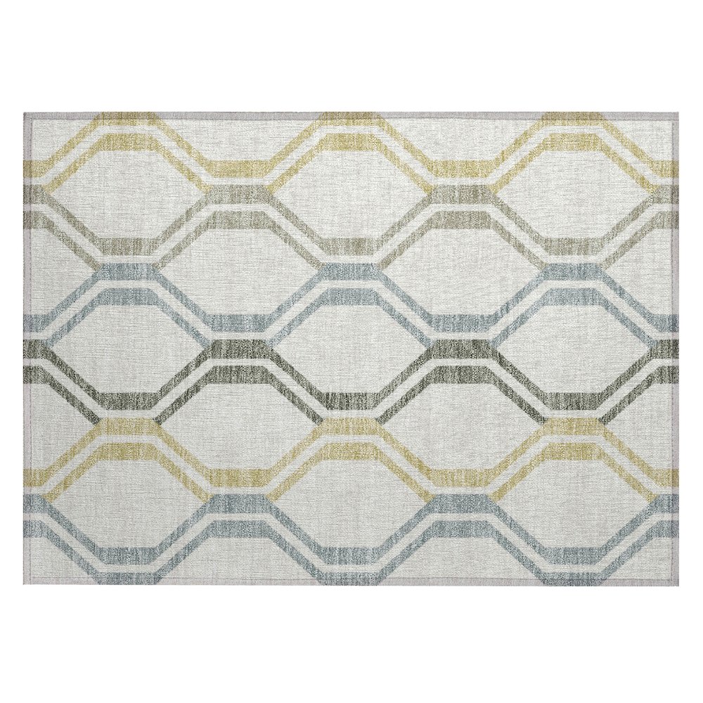 Machine Washable Indoor/Outdoor Chantille ACN2326 Ivory 1'8" x 2'6" Rug. Picture 1