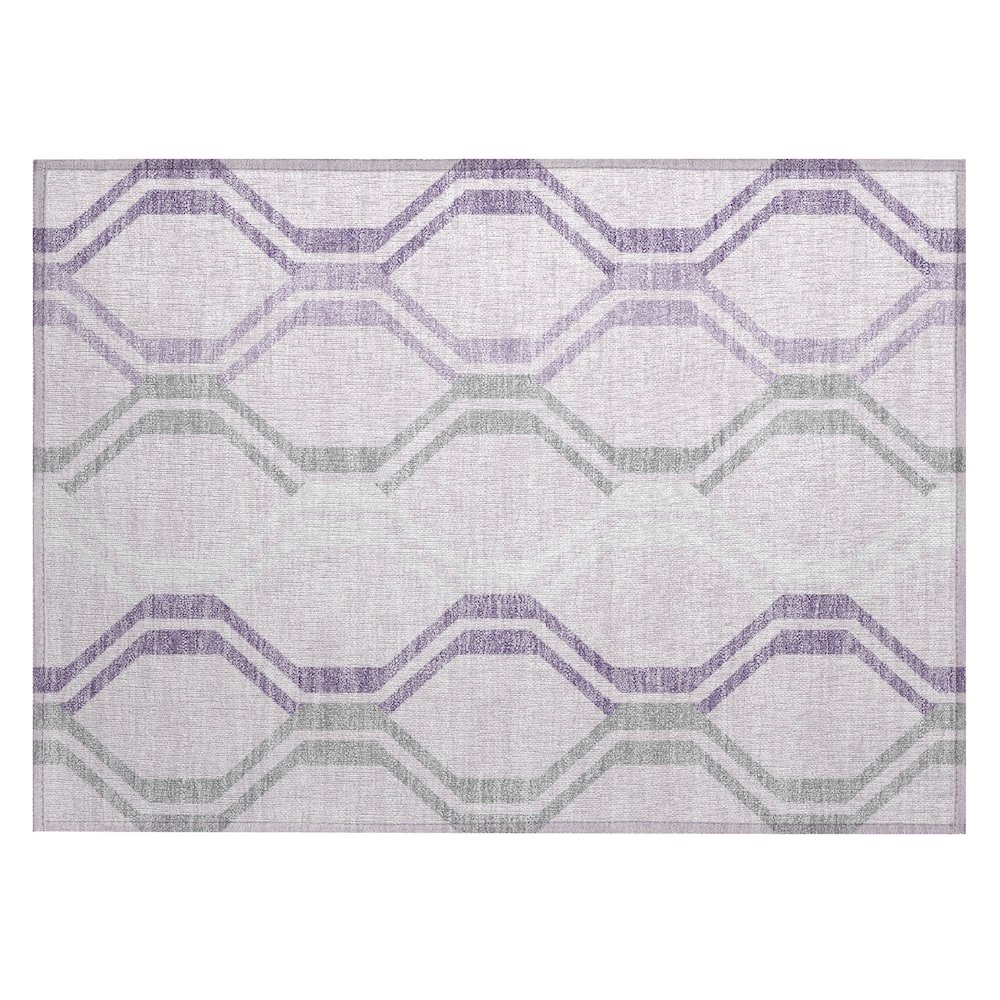 Machine Washable Indoor/Outdoor Chantille ACN2326 Purple 1'8" x 2'6" Rug. Picture 1
