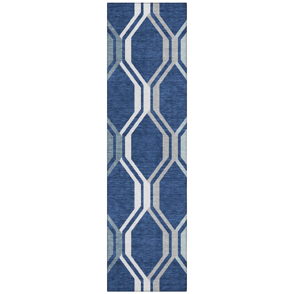Machine Washable Indoor/Outdoor Chantille ACN2326 Blue 2'3" x 7'6" Runner Rug. Picture 1