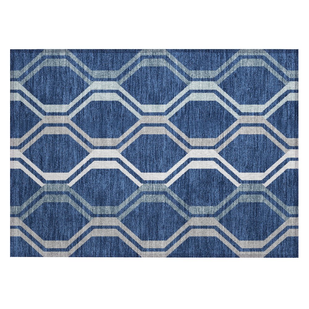 Machine Washable Indoor/Outdoor Chantille ACN2326 Blue 1'8" x 2'6" Rug. Picture 1