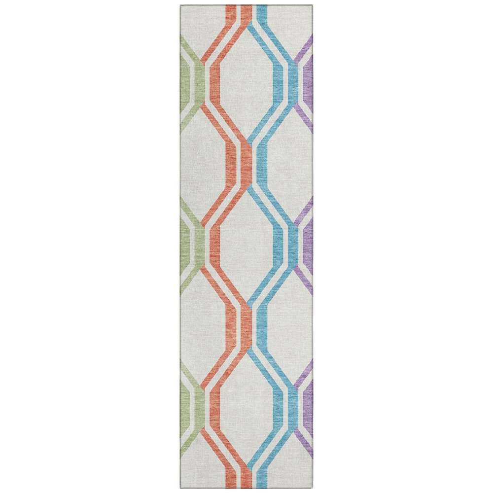 Machine Washable Indoor/Outdoor Chantille ACN2326 Ivory 2'3" x 7'6" Runner Rug. Picture 1