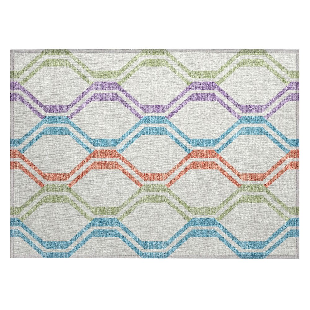 Machine Washable Indoor/Outdoor Chantille ACN2326 Ivory 1'8" x 2'6" Rug. Picture 1