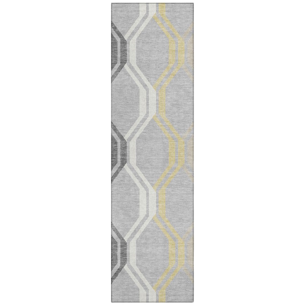 Machine Washable Indoor/Outdoor Chantille ACN2326 Gray 2'3" x 7'6" Runner Rug. Picture 1