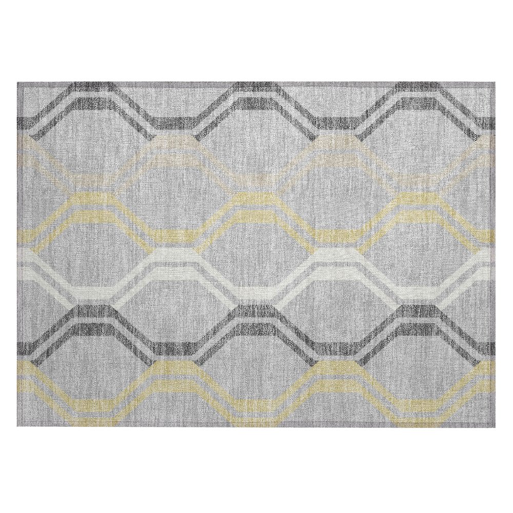 Machine Washable Indoor/Outdoor Chantille ACN2326 Gray 1'8" x 2'6" Rug. Picture 1
