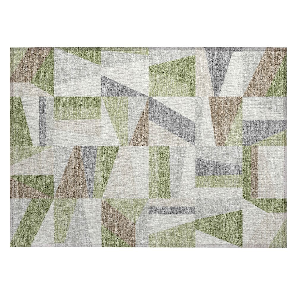 Machine Washable Indoor/Outdoor Chantille ACN2327 Green 1'8" x 2'6" Rug. Picture 1