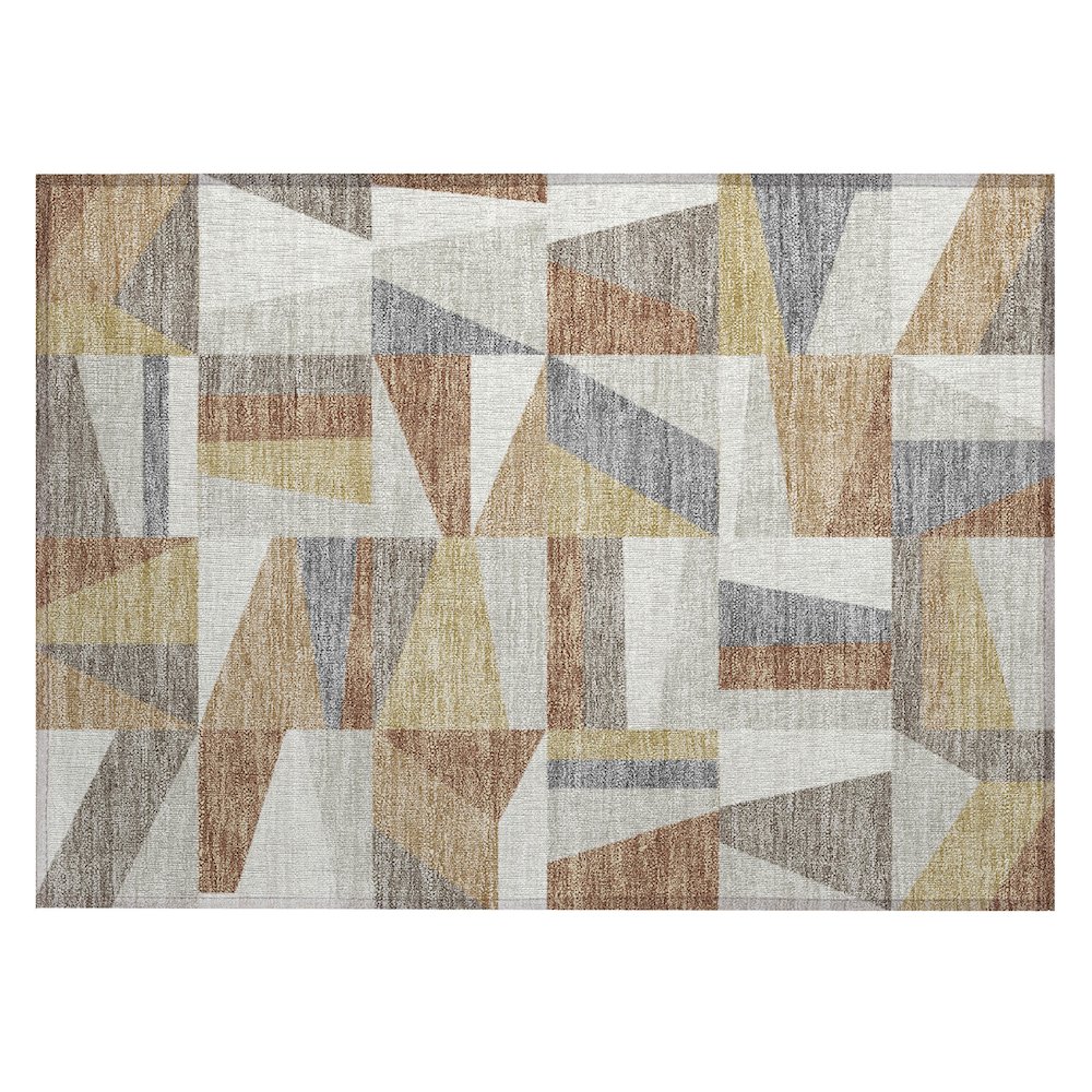 Machine Washable Indoor/Outdoor Chantille ACN2327 Brown 1'8" x 2'6" Rug. Picture 1