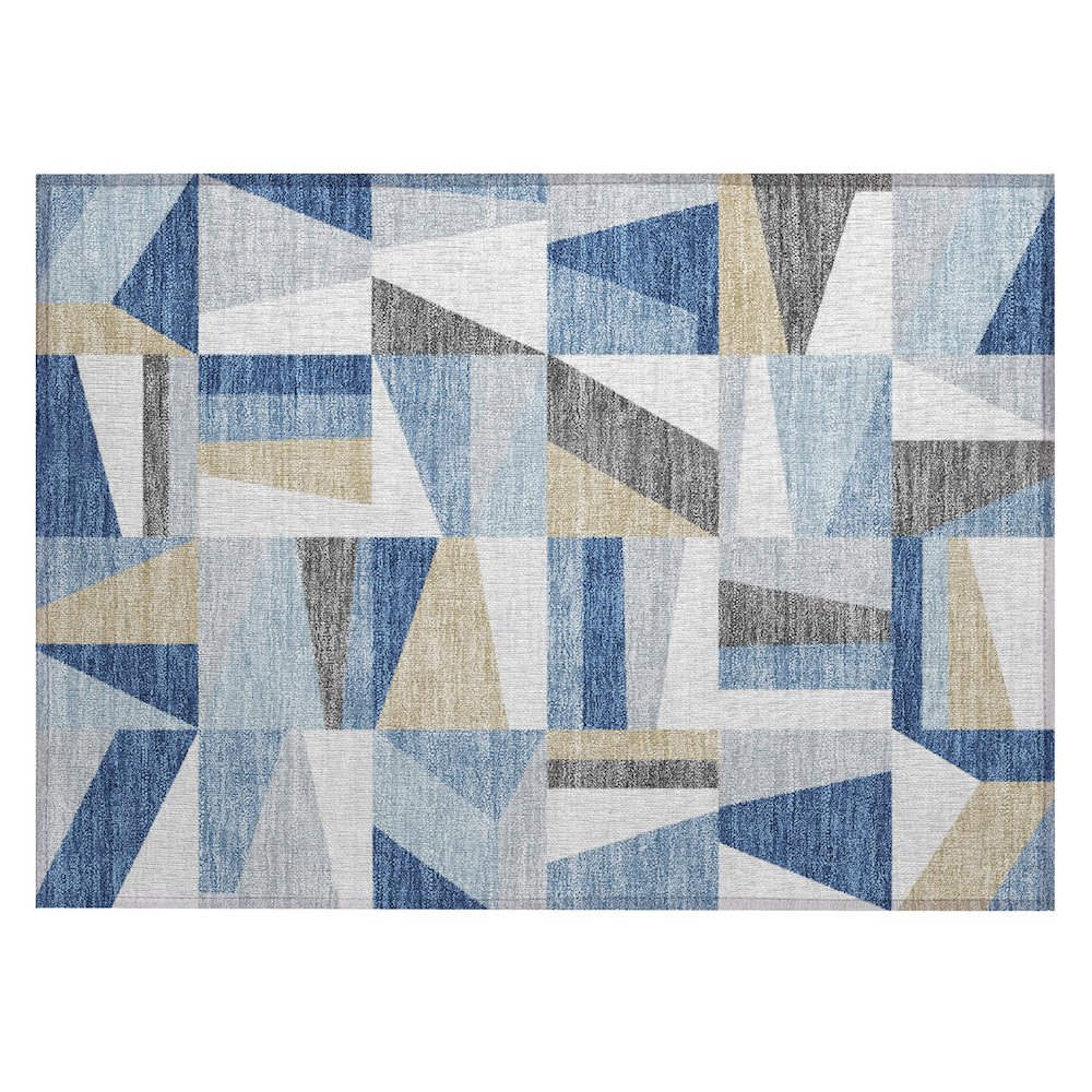 Machine Washable Indoor/Outdoor Chantille ACN2327 Blue 1'8" x 2'6" Rug. Picture 1
