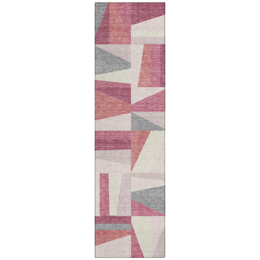 Machine Washable Indoor/Outdoor Chantille ACN2327 Pink 2'3" x 7'6" Runner Rug. Picture 1