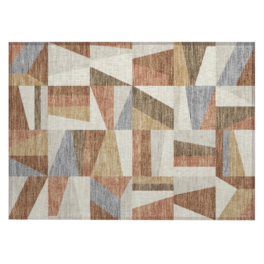 Machine Washable Indoor/Outdoor Chantille ACN2327 Orange 1'8" x 2'6" Rug. Picture 1