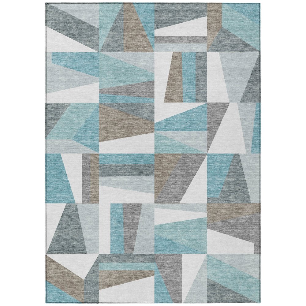 Machine Washable Indoor/Outdoor Chantille ACN2327 Teal 2'6" x 3'10" Rug. Picture 1