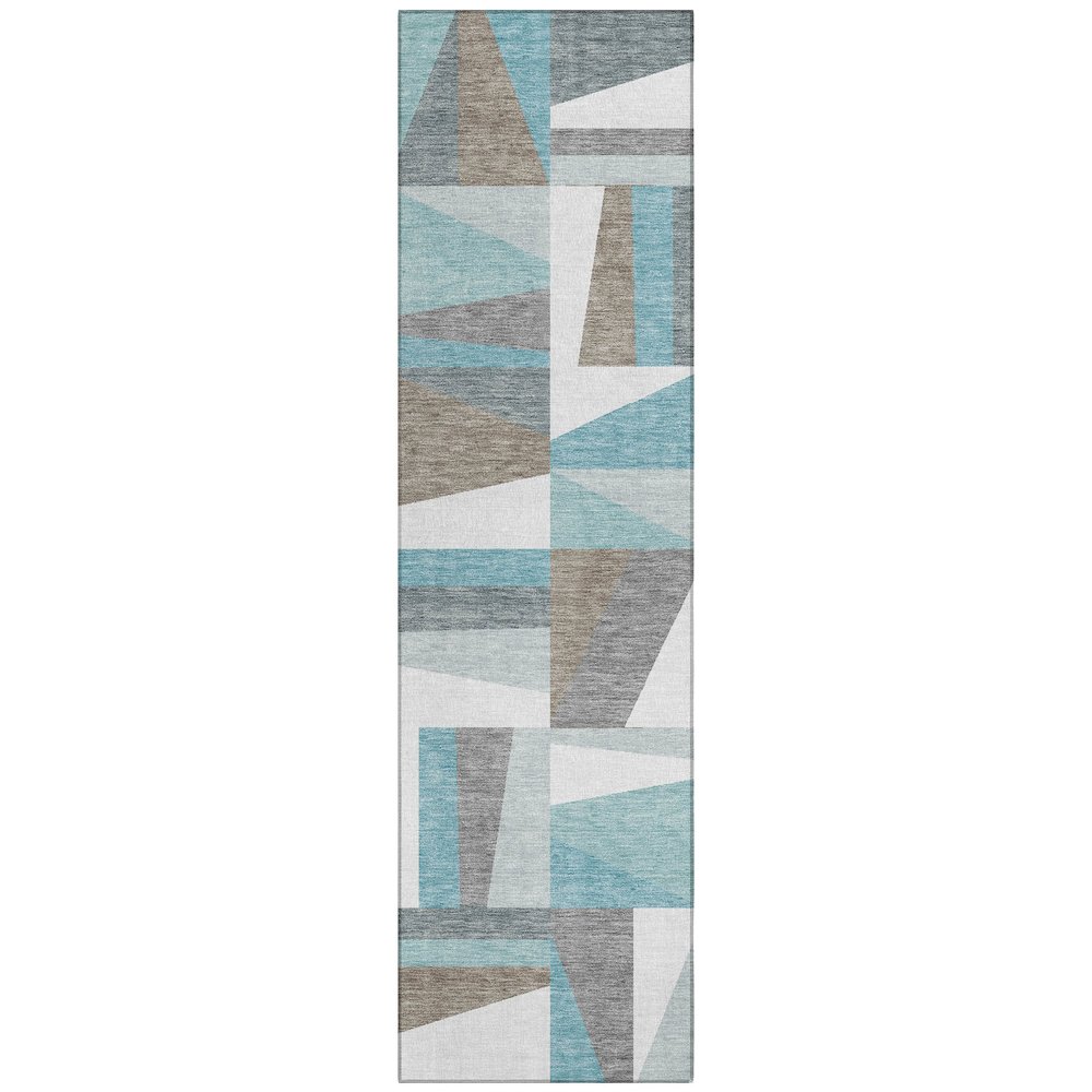 Machine Washable Indoor/Outdoor Chantille ACN2327 Teal 2'3" x 7'6" Runner Rug. Picture 1