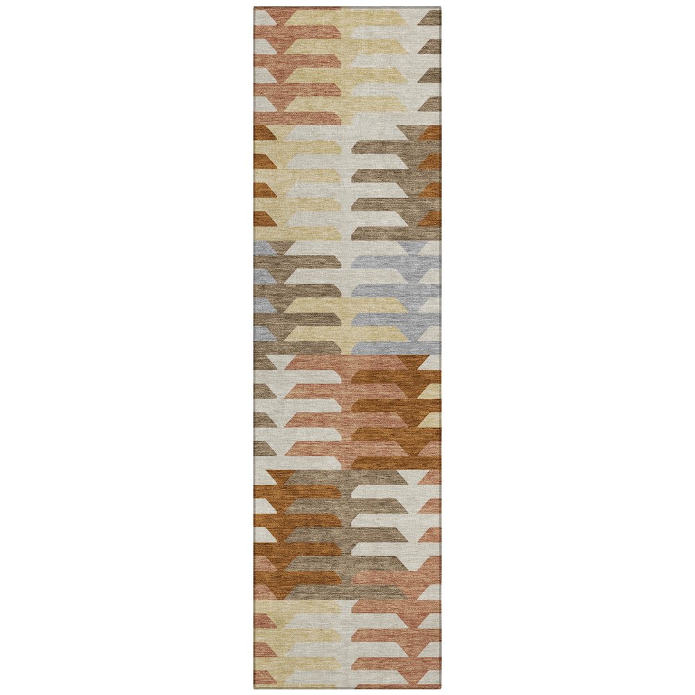 Machine Washable Indoor/Outdoor Chantille ACN2328 Orange 2'3" x 7'6" Runner Rug. Picture 1