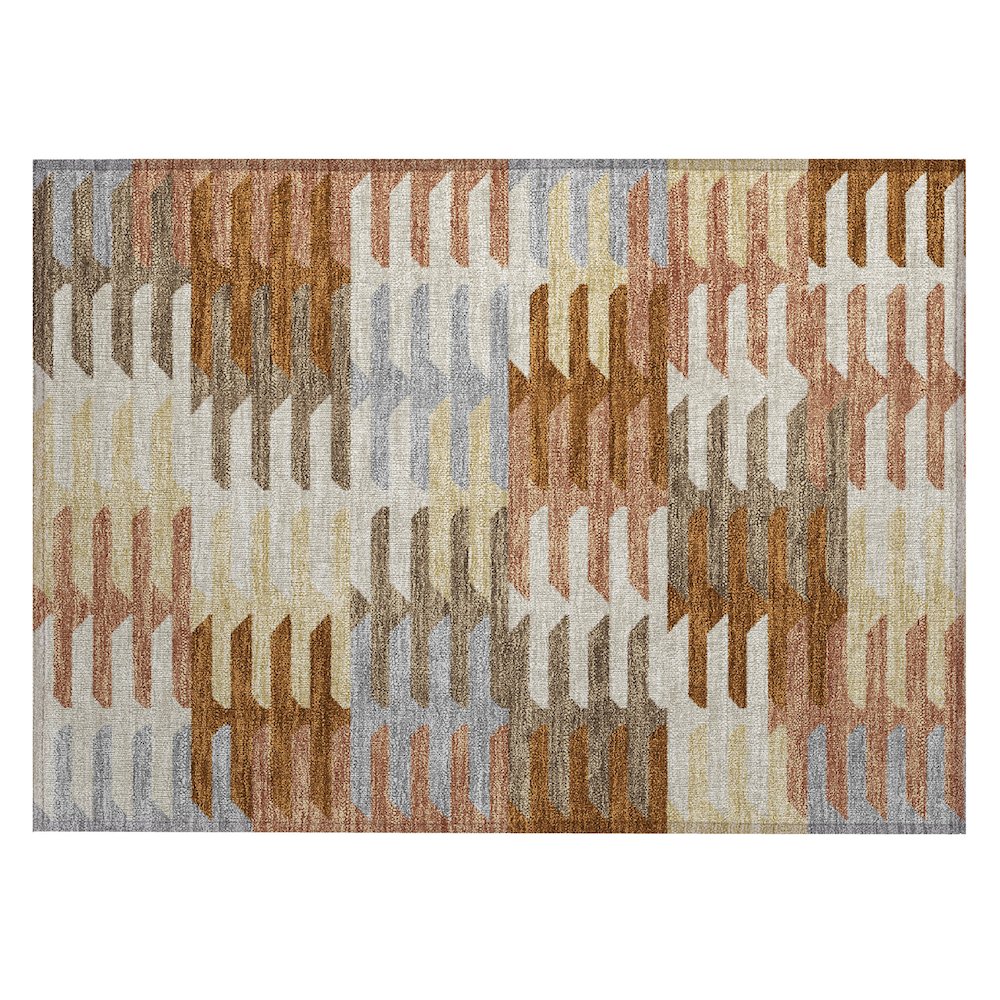 Machine Washable Indoor/Outdoor Chantille ACN2328 Orange 1'8" x 2'6" Rug. Picture 1