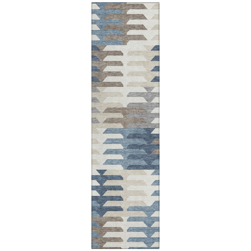 Machine Washable Indoor/Outdoor Chantille ACN2328 Blue 2'3" x 7'6" Runner Rug. Picture 1