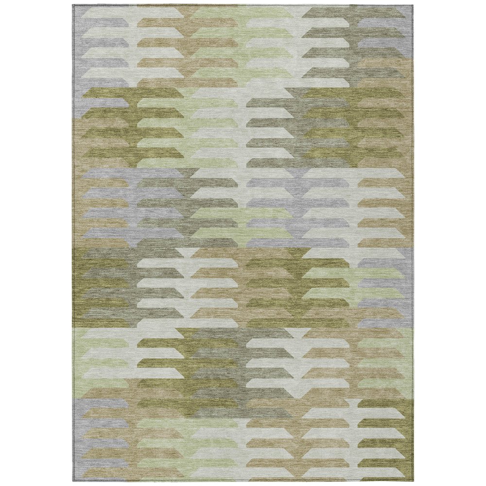 Machine Washable Indoor/Outdoor Chantille ACN2328 Green 2'6" x 3'10" Rug. Picture 1