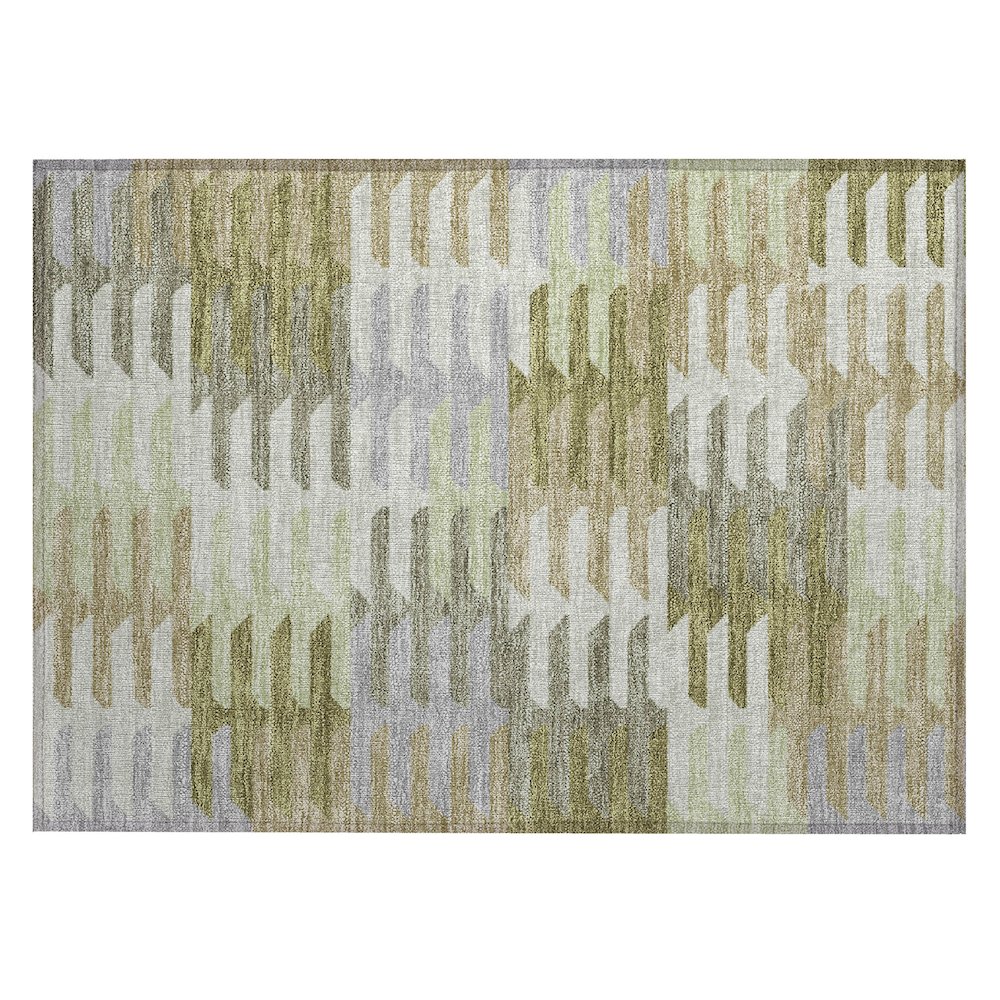 Machine Washable Indoor/Outdoor Chantille ACN2328 Green 1'8" x 2'6" Rug. Picture 1