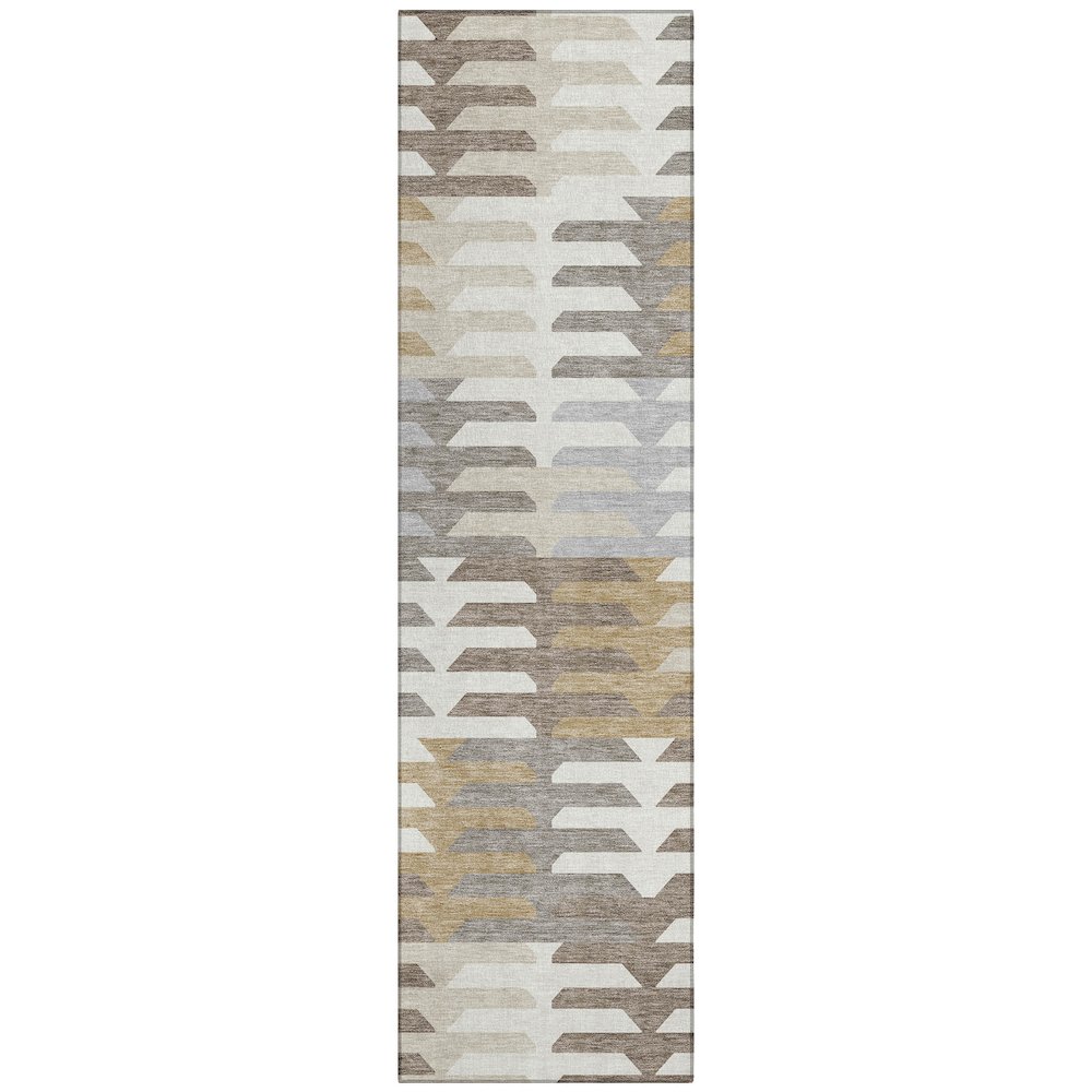 Machine Washable Indoor/Outdoor Chantille ACN2328 Brown 2'3" x 7'6" Runner Rug. Picture 1