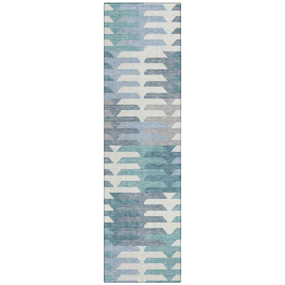 Machine Washable Indoor/Outdoor Chantille ACN2328 Teal 2'3" x 7'6" Runner Rug. Picture 1