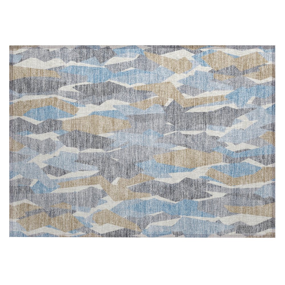 Machine Washable Indoor/Outdoor Chantille ACN2329 Blue 1'8" x 2'6" Rug. Picture 1