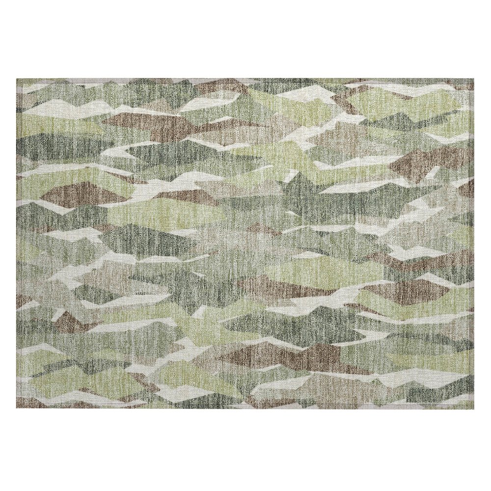 Machine Washable Indoor/Outdoor Chantille ACN2329 Green 1'8" x 2'6" Rug. Picture 1