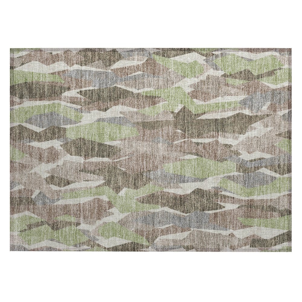 Machine Washable Indoor/Outdoor Chantille ACN2329 Brown 1'8" x 2'6" Rug. Picture 1