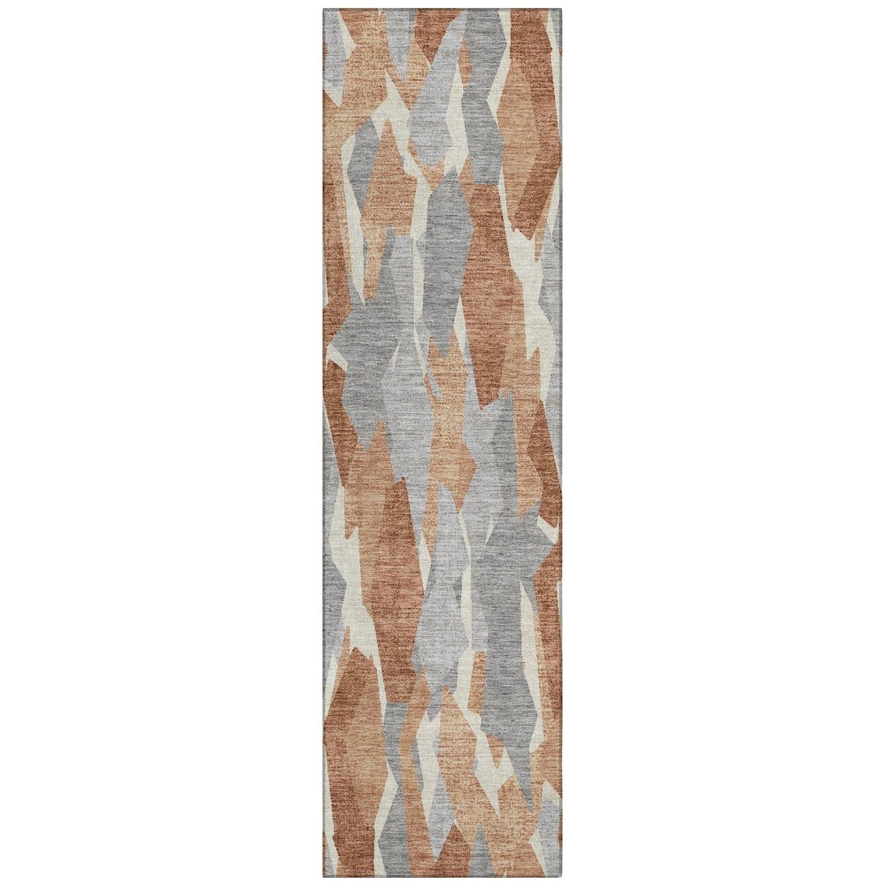 Machine Washable Indoor/Outdoor Chantille ACN2329 Orange 2'3" x 7'6" Runner Rug. Picture 1