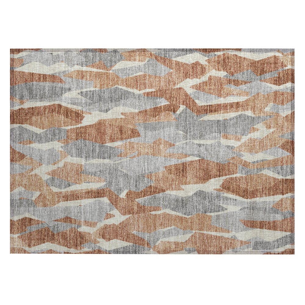 Machine Washable Indoor/Outdoor Chantille ACN2329 Orange 1'8" x 2'6" Rug. Picture 1