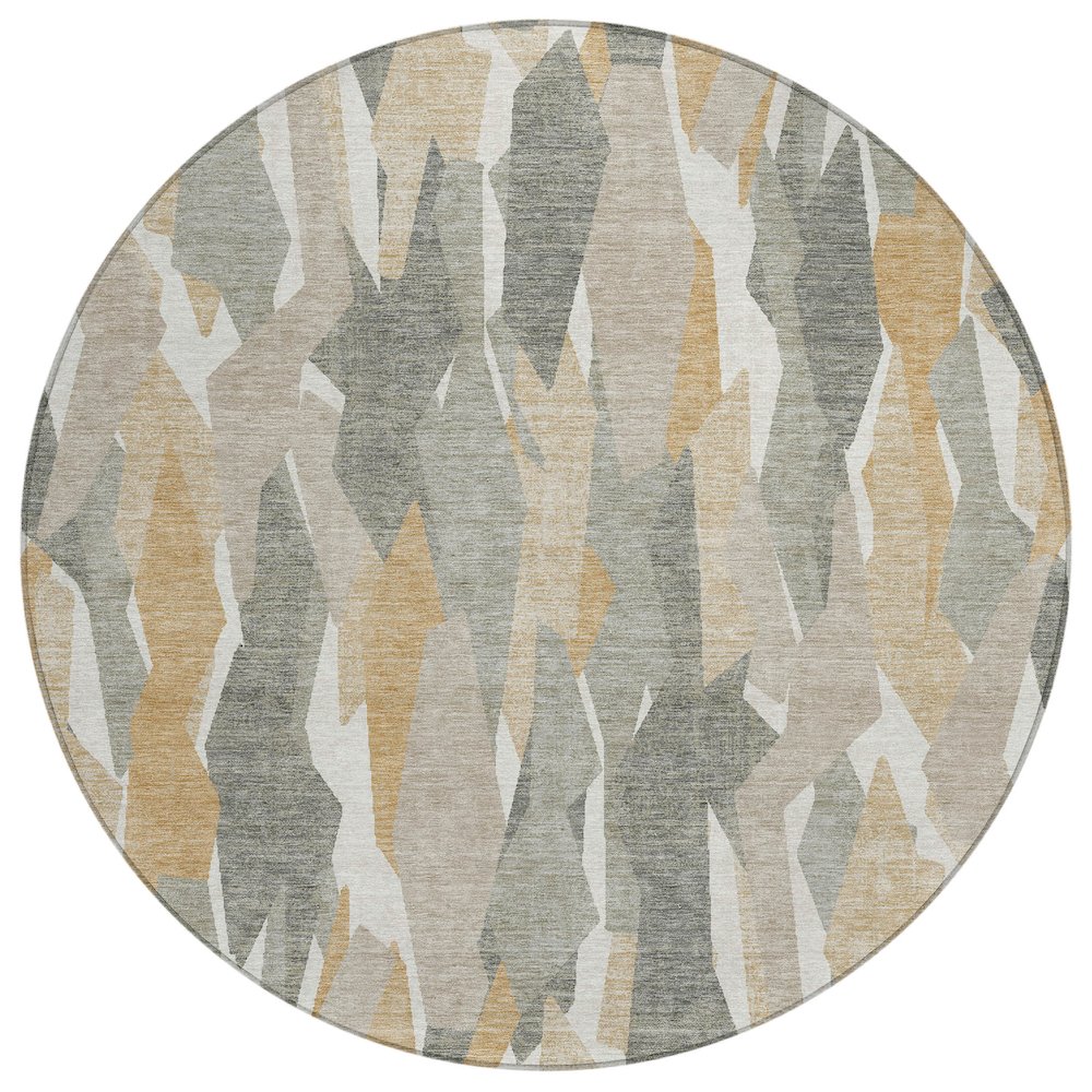 Machine Washable Indoor/Outdoor Chantille ACN2329 Gray 8' x 8' Round Rug. Picture 1