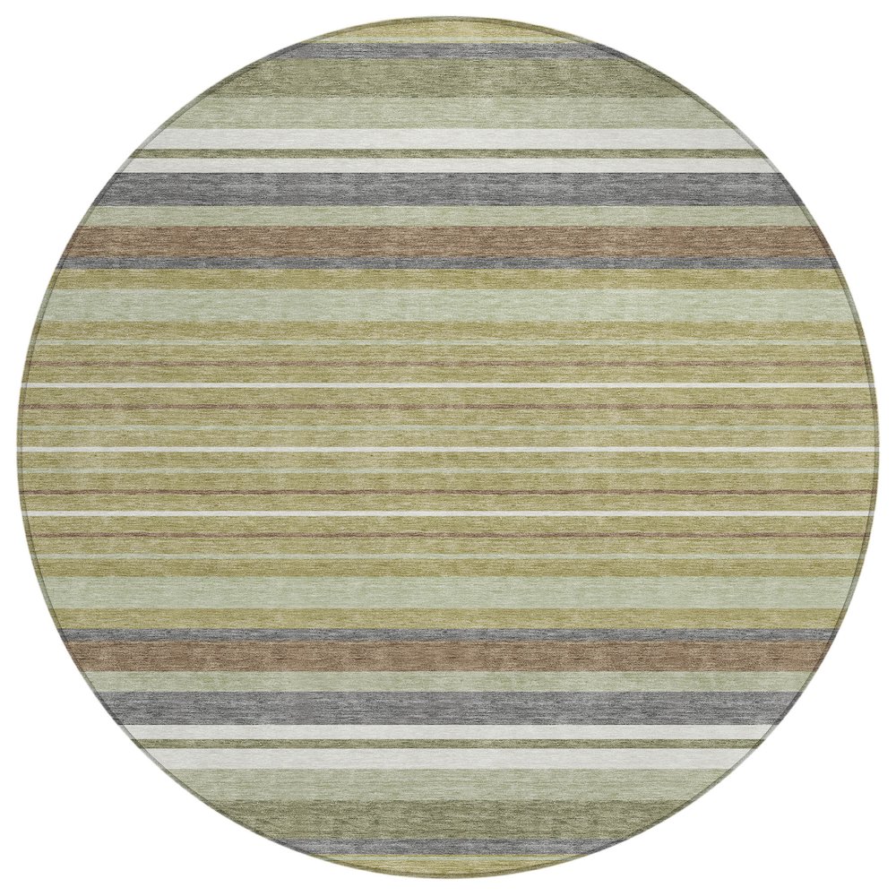 Machine Washable Indoor/Outdoor Chantille ACN2330 Green 8' x 8' Round Rug. Picture 1