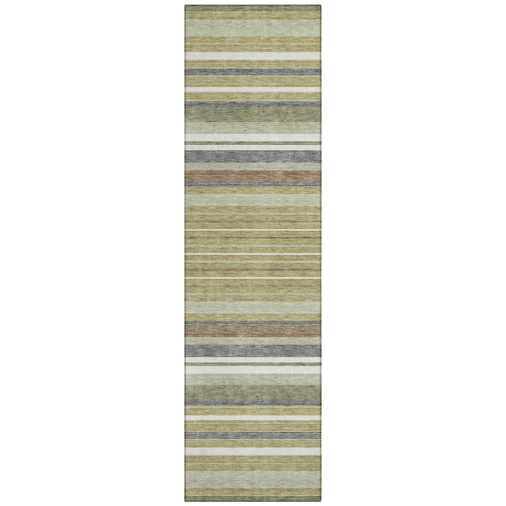 Machine Washable Indoor/Outdoor Chantille ACN2330 Green 2'3" x 7'6" Runner Rug. Picture 1