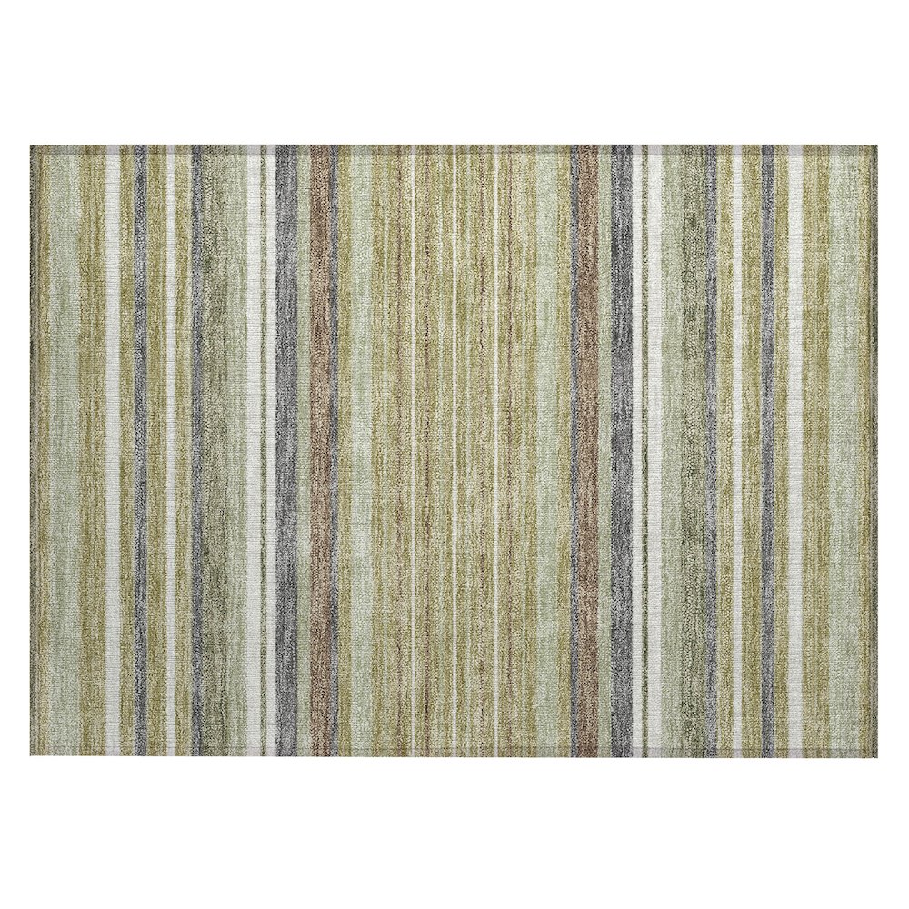 Machine Washable Indoor/Outdoor Chantille ACN2330 Green 1'8" x 2'6" Rug. Picture 1