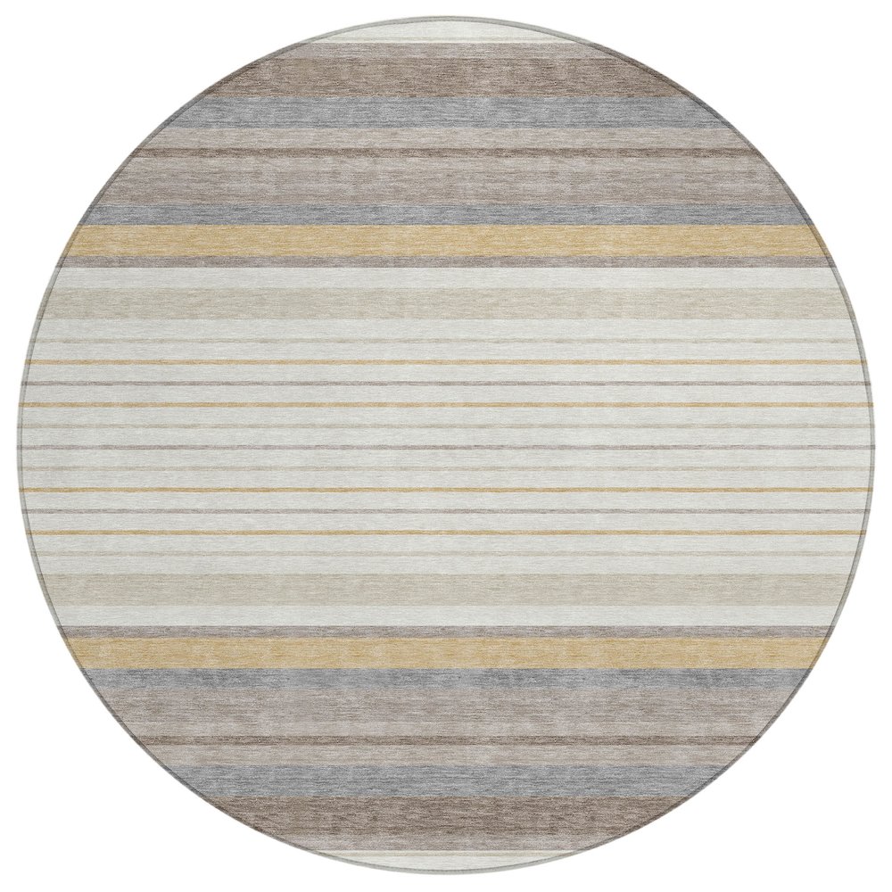 Machine Washable Indoor/Outdoor Chantille ACN2330 Ivory 8' x 8' Round Rug. Picture 1