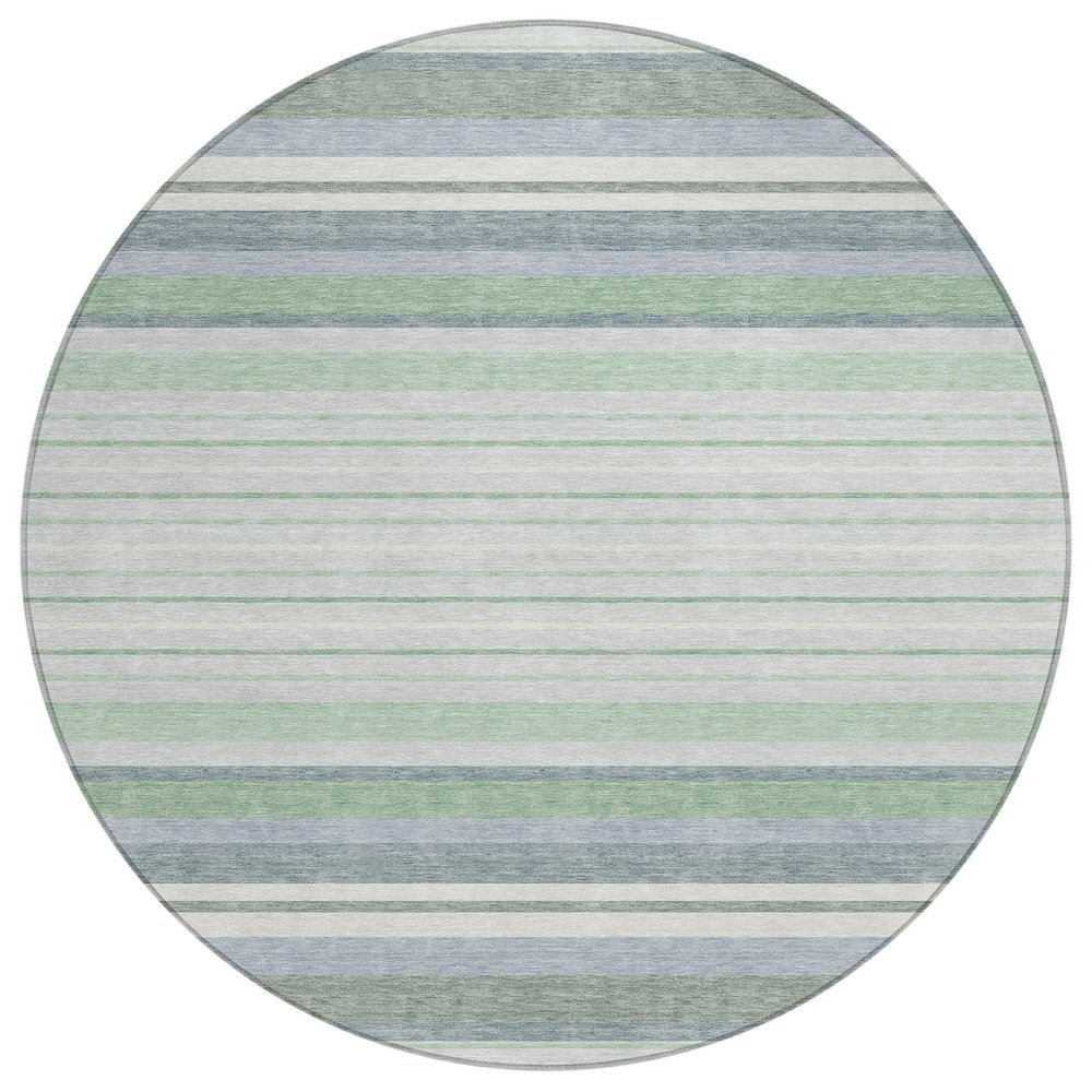 Machine Washable Indoor/Outdoor Chantille ACN2330 Green 8' x 8' Round Rug. Picture 1