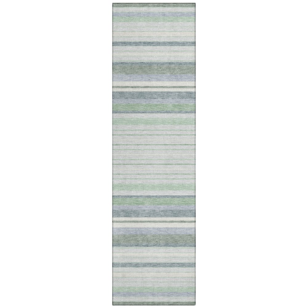 Machine Washable Indoor/Outdoor Chantille ACN2330 Green 2'3" x 7'6" Runner Rug. Picture 1