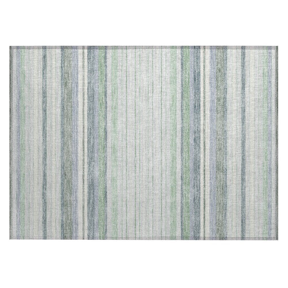 Machine Washable Indoor/Outdoor Chantille ACN2330 Green 1'8" x 2'6" Rug. Picture 1