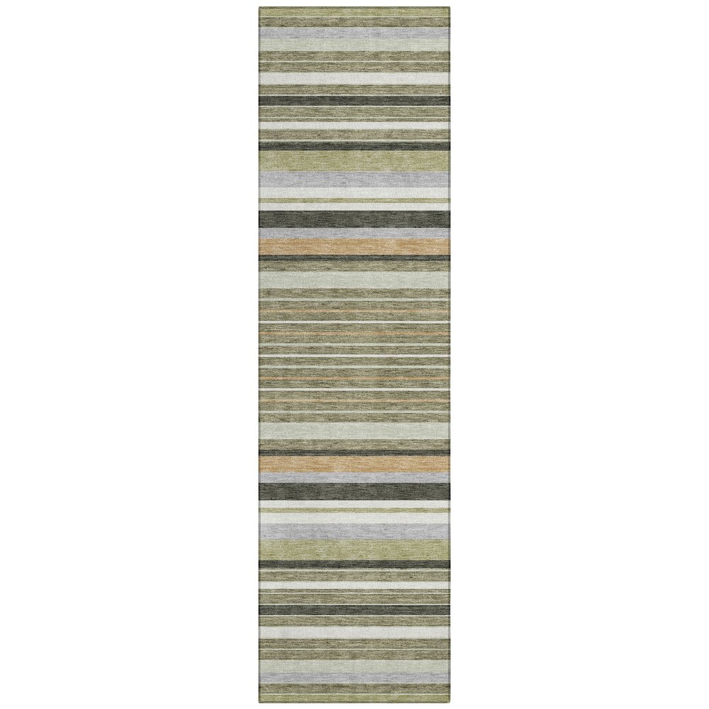 Machine Washable Indoor/Outdoor Chantille ACN2330 Green 2'3" x 7'6" Runner Rug. Picture 1