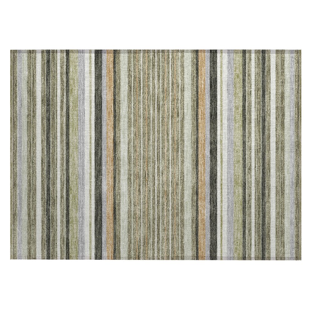 Machine Washable Indoor/Outdoor Chantille ACN2330 Green 1'8" x 2'6" Rug. Picture 1