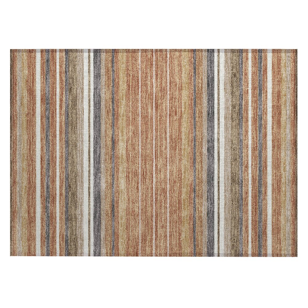 Machine Washable Indoor/Outdoor Chantille ACN2330 Orange 1'8" x 2'6" Rug. Picture 1